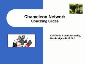 Chameleon Network Coaching Slides California State University Northridge