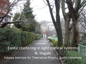 Exotic clustering in light nuclear systems N Itagaki