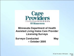 Minnesota Department of Health Assisted Living Home Care