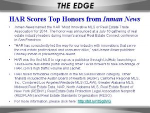 HAR Scores Top Honors from Inman News Inman