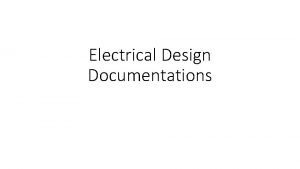 Electrical Design Documentations Doc DB 11269 What is