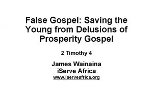 False Gospel Saving the Young from Delusions of