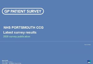 NHS PORTSMOUTH CCG Latest survey results 2020 survey