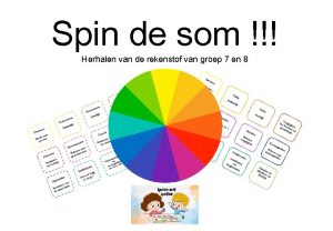 Spin de som Herhalen van de rekenstof van