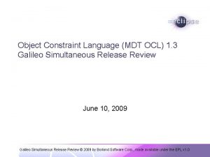 Object Constraint Language MDT OCL 1 3 Galileo