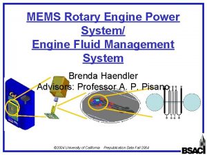 MEMS Rotary Engine Power System Engine Fluid Management