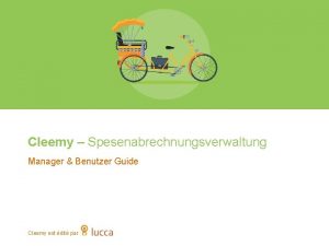 Cleemy Spesenabrechnungsverwaltung Manager Benutzer Guide Cleemy est dit