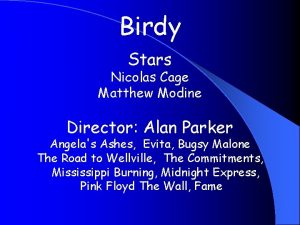 Birdy Stars Nicolas Cage Matthew Modine Director Alan