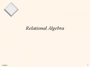 Relational Algebra Author 1 Relational Query Languages v