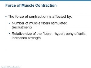 Force of Muscle Contraction The force of contraction