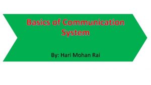 Basics of Communication System By Hari Mohan Rai