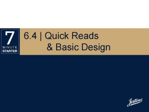 6 4 Quick Reads Basic Design STEP 1