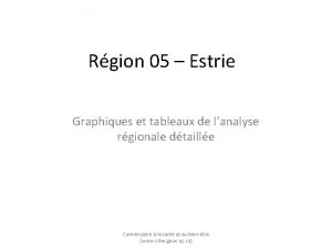 Rgion 05 Estrie Graphiques et tableaux de lanalyse