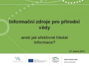 Informan zdroje pro prodn vdy aneb jak efektivn