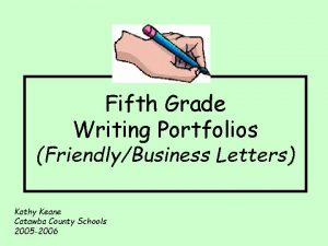 Fifth Grade Writing Portfolios FriendlyBusiness Letters Kathy Keane
