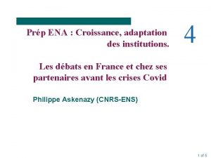 Prp ENA Croissance adaptation des institutions 4 Les