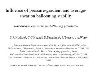 Influence of pressuregradient and averageshear on ballooning stability