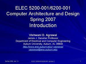 ELEC 5200 0016200 001 Computer Architecture and Design