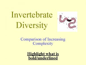 Invertebrate Diversity Comparison of Increasing Complexity Highlight what