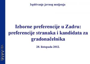 Ispitivanje javnog mnijenja Izborne preferencije u Zadru preferencije