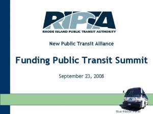 New Public Transit Alliance Funding Public Transit Summit