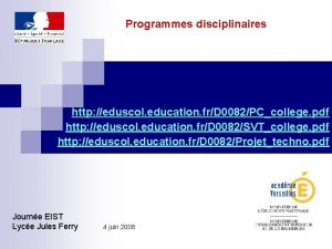 Programmes disciplinaires http eduscol education frD 0082PCcollege pdf