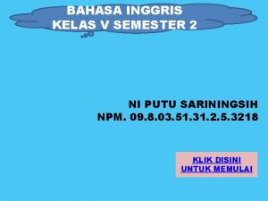 BAHASA INGGRIS KELAS V SEMESTER 2 NI PUTU