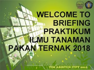 WELCOME TO BRIEFING PRAKTIKUM ILMU TANAMAN PAKAN TERNAK