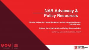 NAR Advocacy Policy Resources Christie De Sanctis Federal