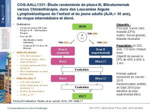 COGAALL 1331 tude randomise de phase III Blinatumomab