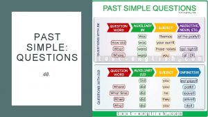 PAST SIMPLE QUESTIONS 48 CHECK YOUR HOMEWORK CHECK