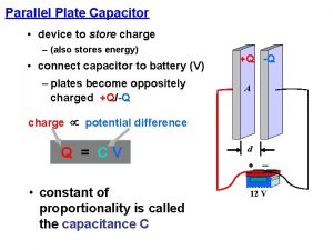 Parallel Plate Capacitor device to store charge also