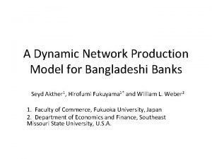 A Dynamic Network Production Model for Bangladeshi Banks