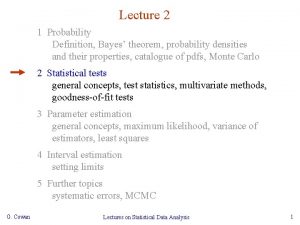 Lecture 2 1 Probability Definition Bayes theorem probability