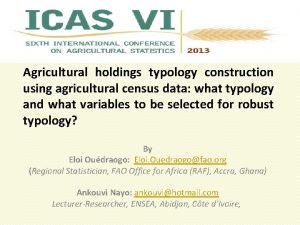 Agricultural holdings typology construction using agricultural census data