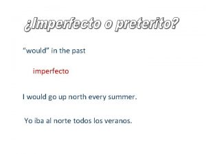 would in the past imperfecto I would go