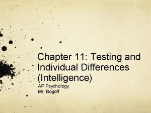 Chapter 11 Testing and Individual Differences Intelligence AP