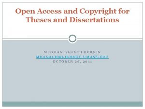 Open Access and Copyright for Theses and Dissertations