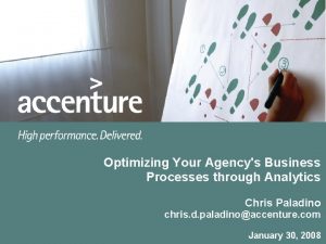 Optimizing Your Agencys Business Processes through Analytics Chris