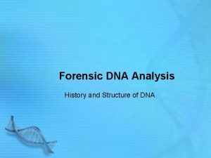 Forensic DNA Analysis History and Structure of DNA