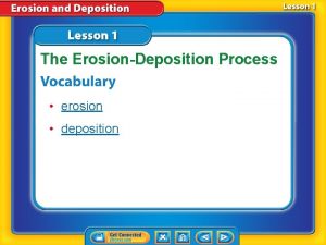 The ErosionDeposition Process erosion deposition Reshaping Earths Surface