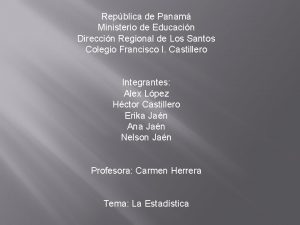 Repblica de Panam Ministerio de Educacin Direccin Regional