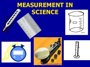 MEASUREMENT IN SCIENCE Scientific investigations involve making measurements