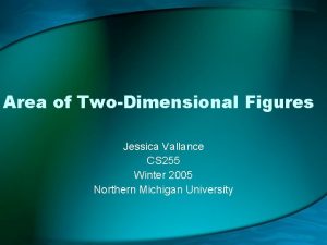 Area of TwoDimensional Figures Jessica Vallance CS 255