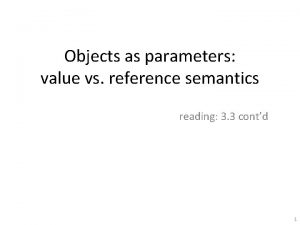 Objects as parameters value vs reference semantics reading