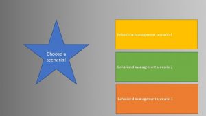 Behavioral management scenario 1 Choose a scenario Behavioral