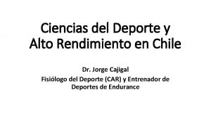 Ciencias del Deporte y Alto Rendimiento en Chile