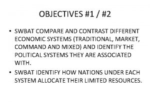 OBJECTIVES 1 2 SWBAT COMPARE AND CONTRAST DIFFERENT