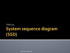 SENG 403 System sequence diagram SSD SENG 403 SENG 403 System sequence diagram SSD SENG 403