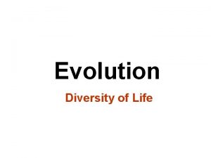 Evolution Diversity of Life History of Evolutionary Thought